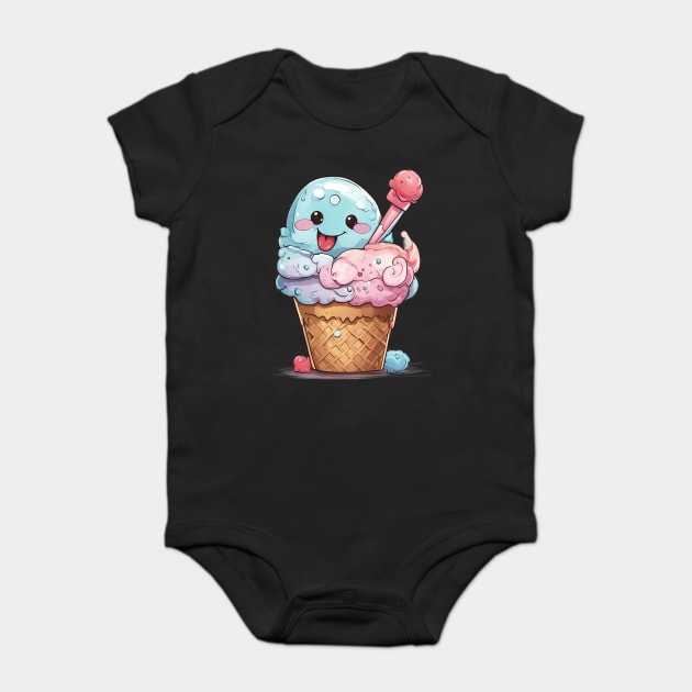 Ice Cream Emoji Baby Bodysuit by animegirlnft